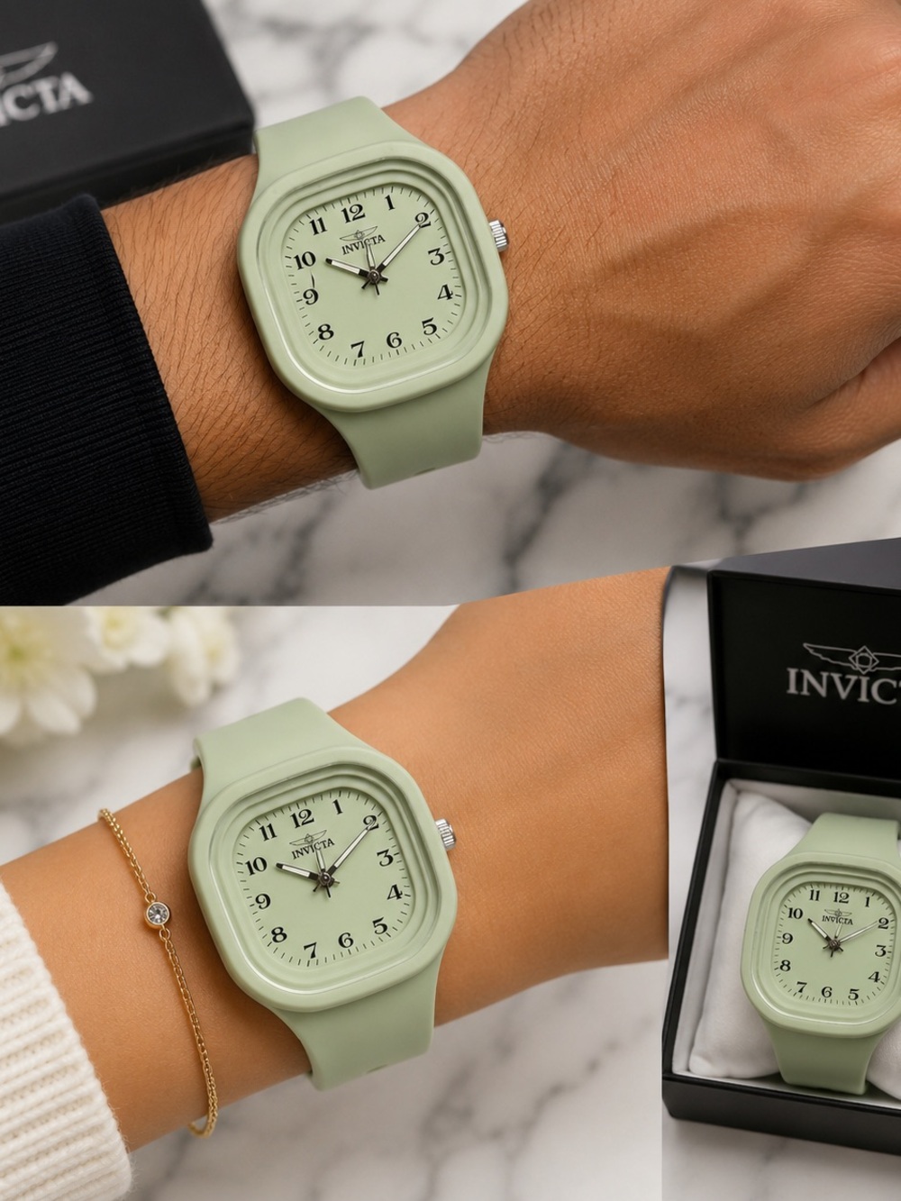 Invicta Celestial Velvion Unisex Watch 45.3mm Mint Green Quartz NIB